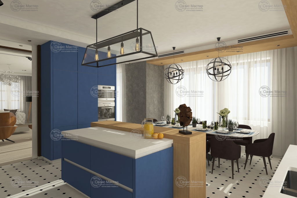 Современный интерьер визуализация кухня