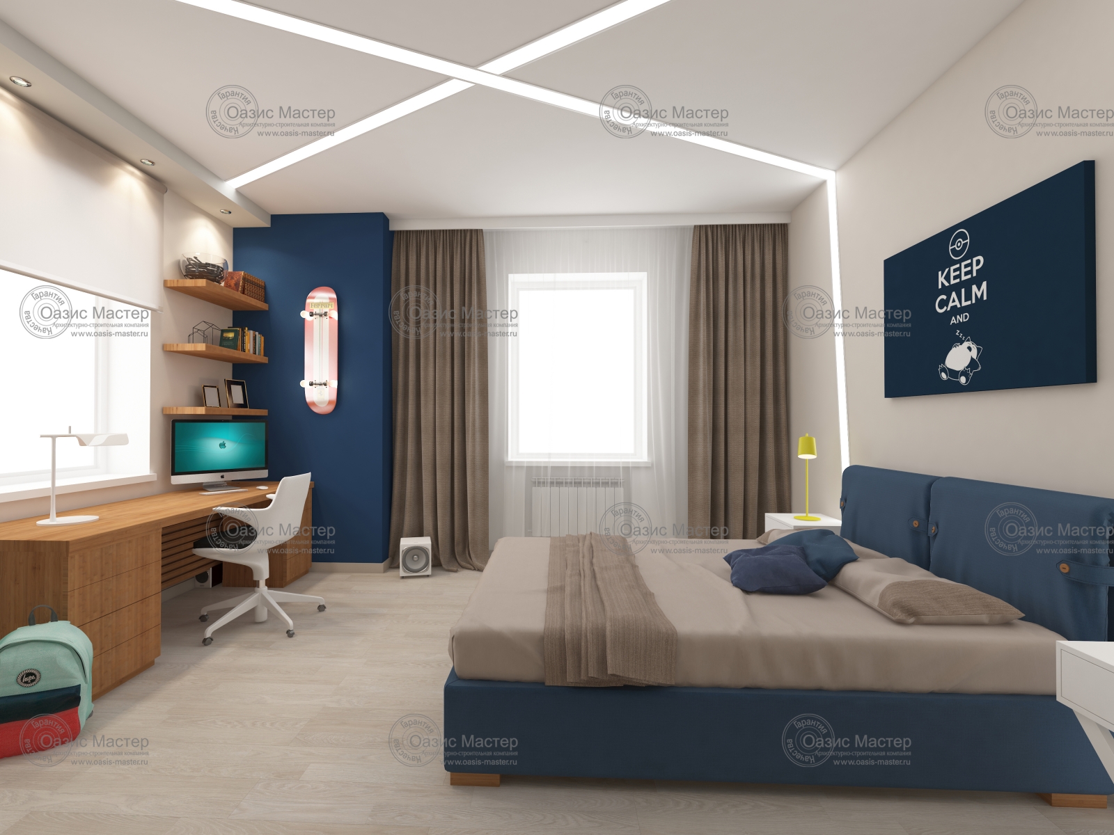 Современный интерьер визуализация спальня